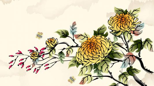 中国风水墨画高清桌面壁纸第2张