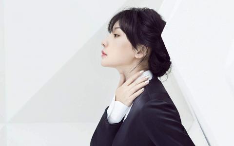 中国内地湖南衡阳女演员温婉盘发柳岩知性优雅气质写真第1张