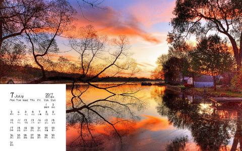 高清雨水水珠2022年6月份日历桌面壁纸护眼绿色水滴第1张