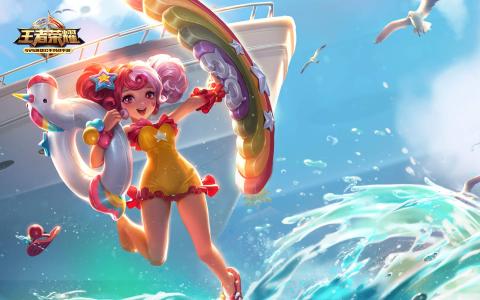 王者荣耀小乔钟无艳夏侯惇夏日主题皮肤壁纸图片第2张