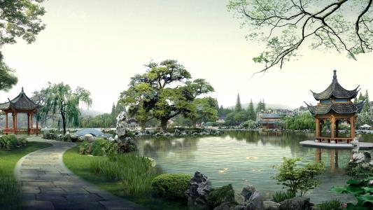 绿色花园风景图片高清宽屏桌面壁纸第3张