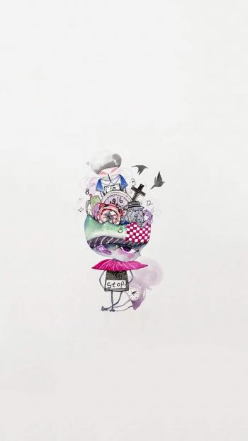 手绘动漫美女COS卡通手机壁纸图片第2张