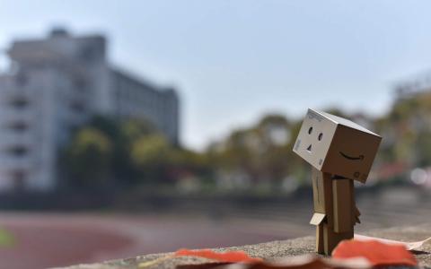 清新治愈的纸盒人文字手机壁纸第3张