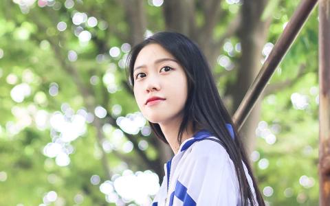 高清90后校花学生校服清新唯美写真图片壁纸第0张
