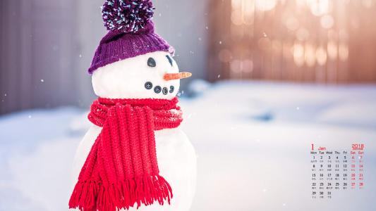 冬季可爱雪人图片手机壁纸第5张
