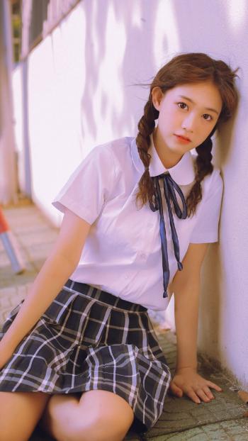 高清90后校花学生制服美女图片高清手机壁纸第1张