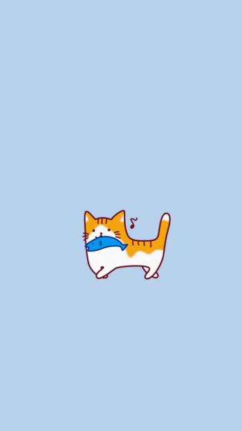 可爱卡通小猫咪高清图片手机壁纸第2张