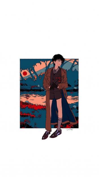 唯美卡通人物插画高清手机壁纸第3张