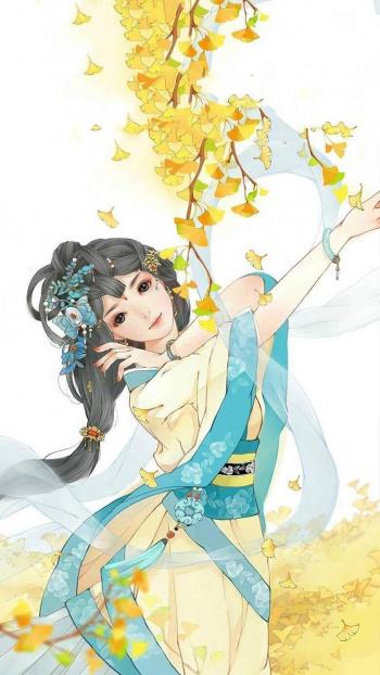 唯美古典中国风美女手绘高清手机壁纸第5张