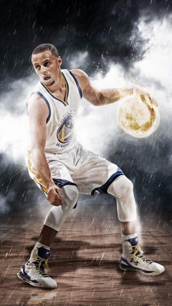 NBA巨星库里创意手绘高清手机壁纸第1张