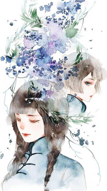 手绘卡通人物唯美高清手机壁纸第4张