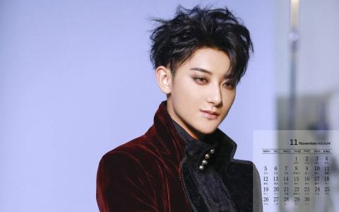 高清山东省青岛男明星黄子韬精致暗黑系高清日历壁纸第0张
