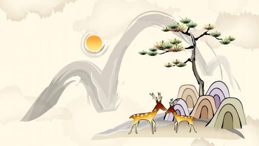 清新唯美中国风绘画桌面壁纸第2张