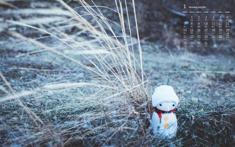 可爱的小雪人图片高清宽屏桌面壁纸第0张