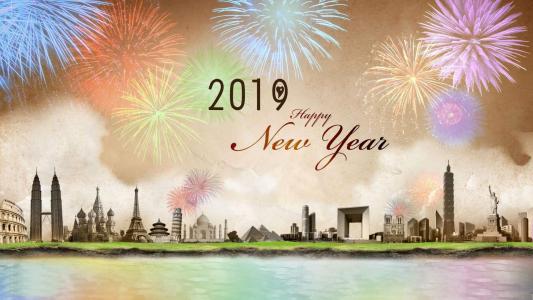 2019年猪年快乐创意桌面壁纸第3张