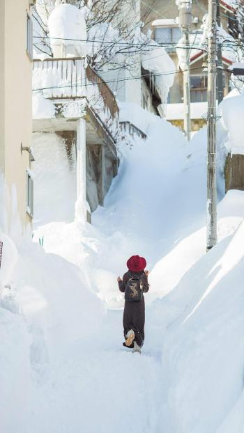 城市街道雪景图片高清手机壁纸第5张