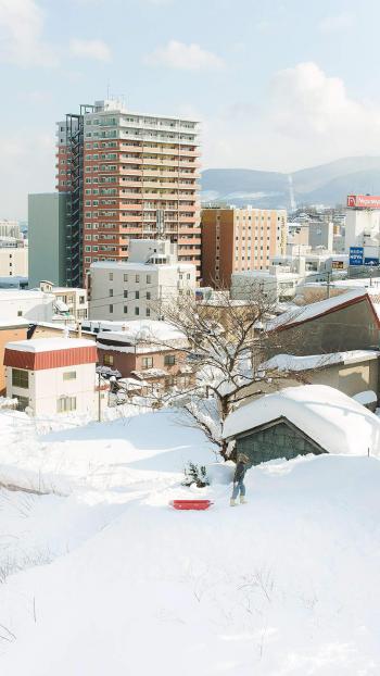 城市街道雪景图片高清手机壁纸第6张