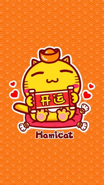 哈咪猫招财猫可爱图片手机壁纸第2张