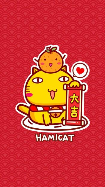 哈咪猫招财猫可爱图片手机壁纸第4张