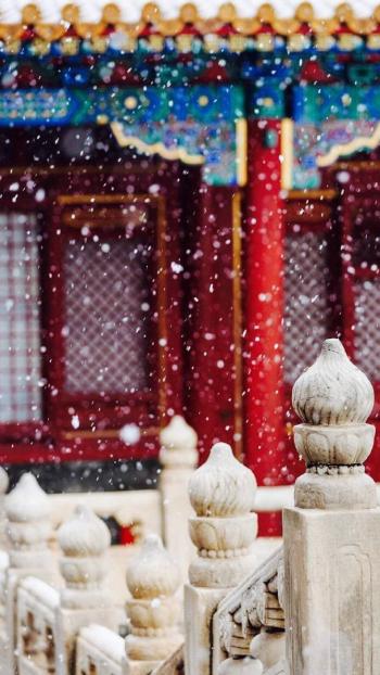 故宫唯美雪景图片手机壁纸第5张
