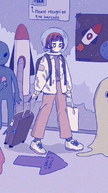 可爱女生创意手机壁纸图片第2张