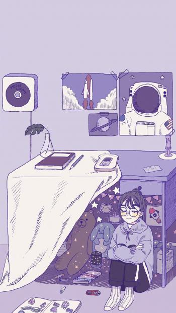 可爱女生创意手机壁纸图片第3张