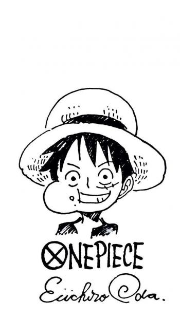 《海贼王》黑白手绘高清手机壁纸第2张