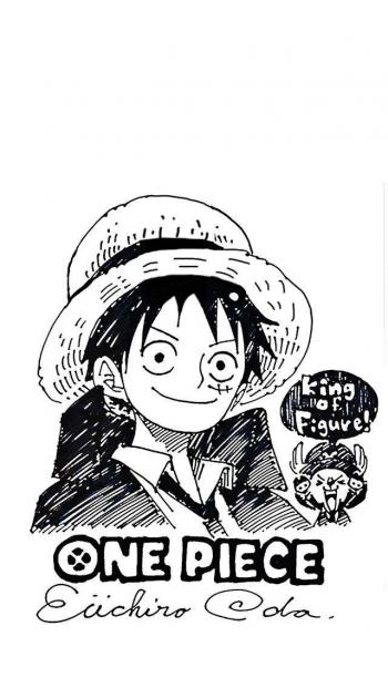 《海贼王》黑白手绘高清手机壁纸第3张