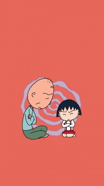 樱桃小丸子可爱小清新高清手机壁纸第1张