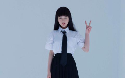 高清赵露思清纯制服写真桌面壁纸第5张