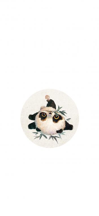 可爱国宝小熊猫手绘高清手机壁纸第1张