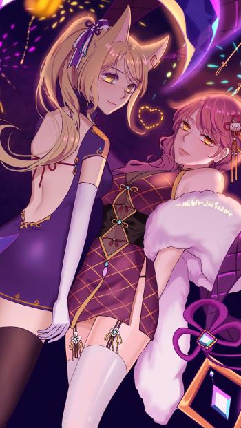 卡通二次元美女手机壁纸图片第2张