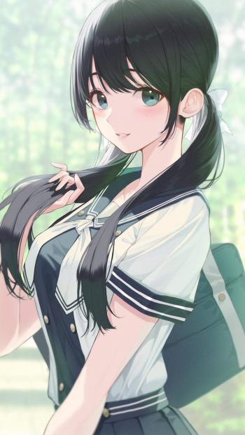 精致唯美的二次元美女手机壁纸第2张