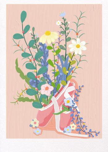 小清新治愈花束油画手机壁纸第6张