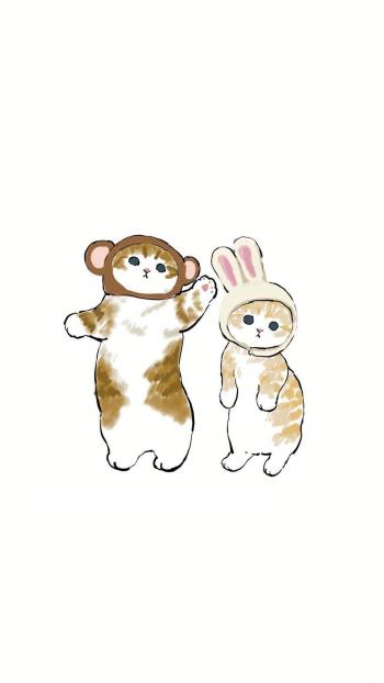 可爱卡通小猫咪高清图片手机壁纸第2张
