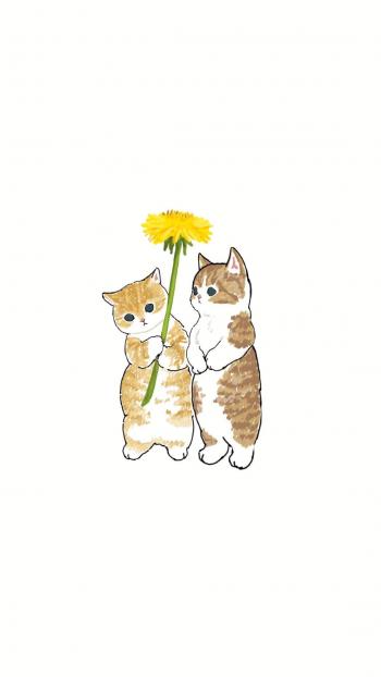 可爱卡通小猫咪高清图片手机壁纸第3张
