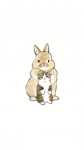 可爱卡通小猫咪高清图片手机壁纸第6张