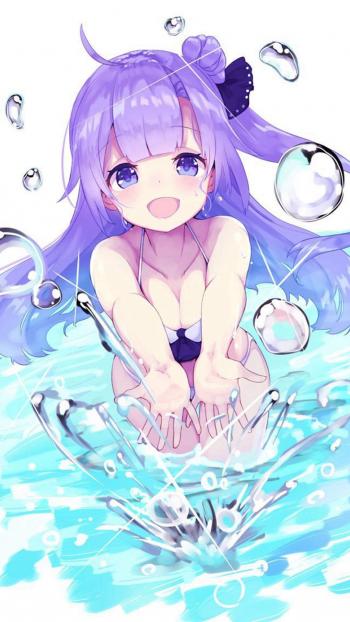 动漫泳装美女手机壁纸第0张