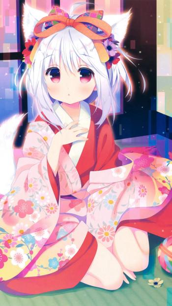 动漫和服美女手机壁纸第1张