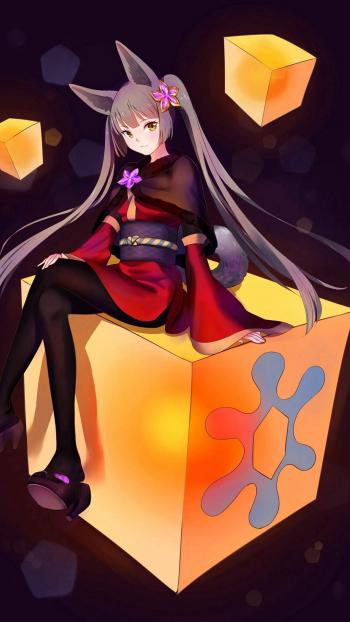 动漫和服美女手机壁纸第2张