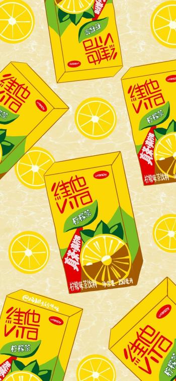 汽水果汁饮料手绘手机壁纸图片第5张