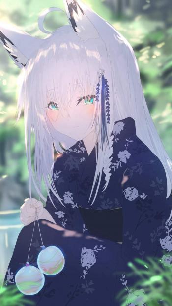 治愈系乖巧动漫少女手机壁纸第2张