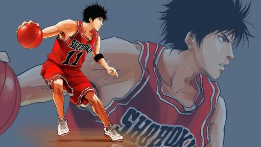 最热门《灌篮高手》帅气漫画原画桌面壁纸第1张