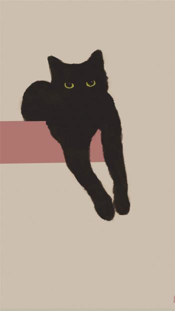 可爱猫咪创意插画高清手机壁纸第2张