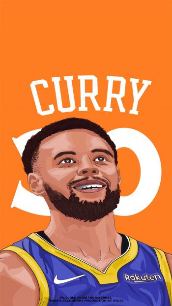 NBA巨星库里创意手绘高清手机壁纸第0张