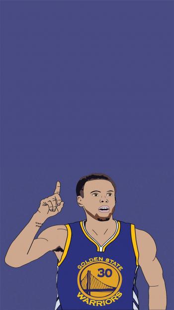 NBA巨星库里创意手绘高清手机壁纸第5张
