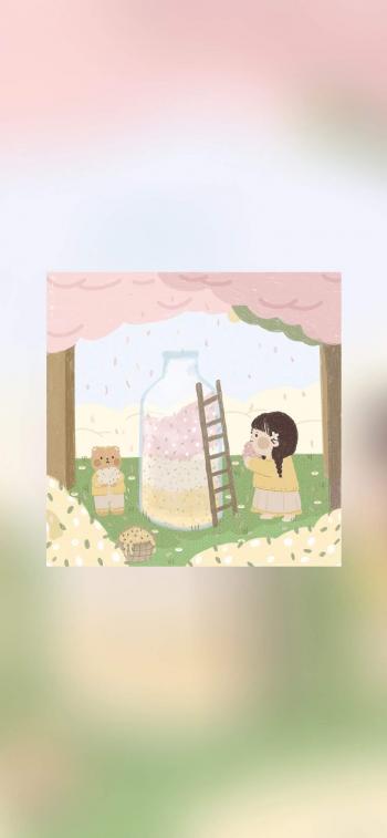 萌系可爱套图插画高清手机壁纸第0张