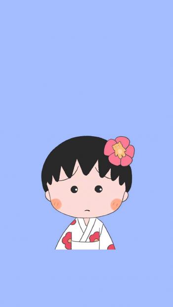小清新樱桃小丸子卡通手机壁纸第1张