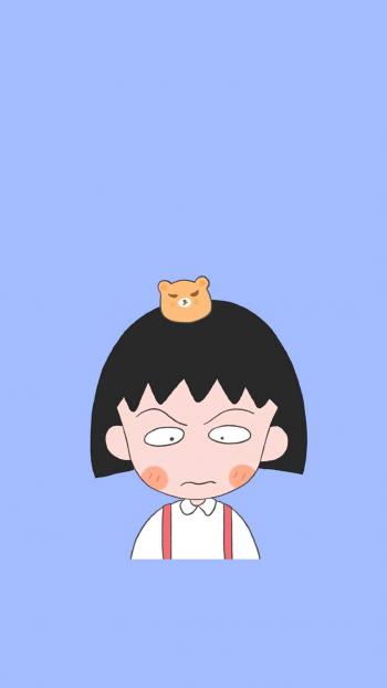 小清新樱桃小丸子卡通手机壁纸第2张