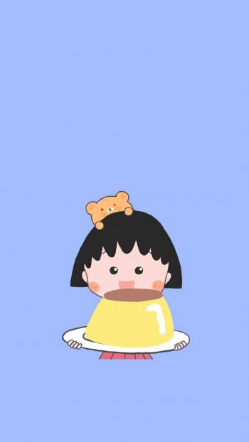小清新樱桃小丸子卡通手机壁纸第3张